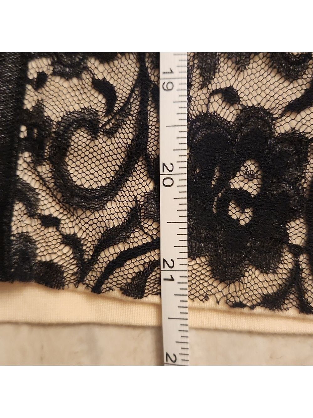 INC black lace overlay tank top shell Sz: M Sleeveless Holiday Split V Neck - Picture 10 of 11